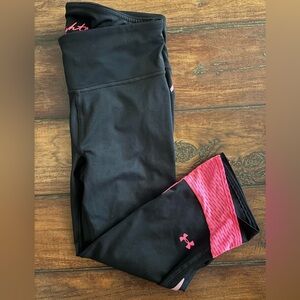 Under Armour Capris in Black with Pink Accents